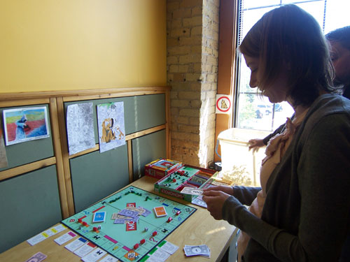 Anne playing Monopoly